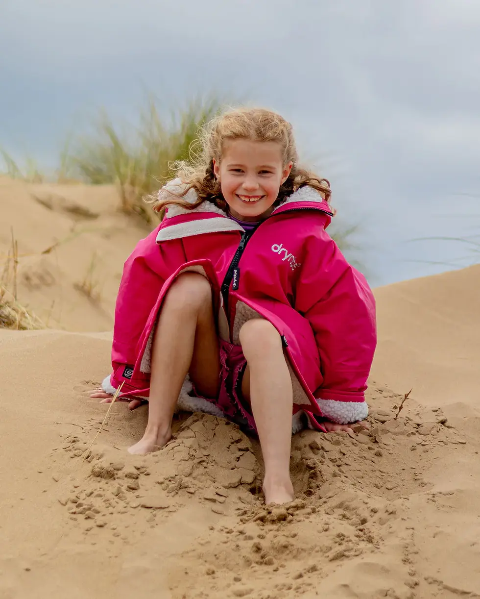 Thumbnail: dryrobe Advance Kids Long Sleeve - Pink Grey