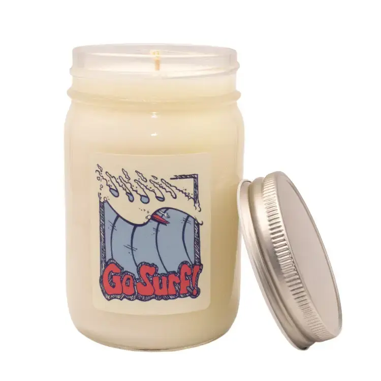 Thumbnail: Bubble Gum Surf Wax Candle 12oz Glass  - Vanilla Scent