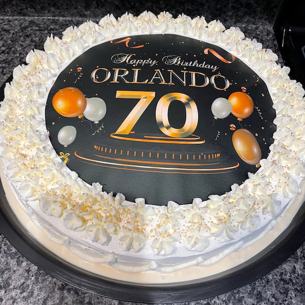 Thumbnail: Black and Gold Edible Birthday cake toppers