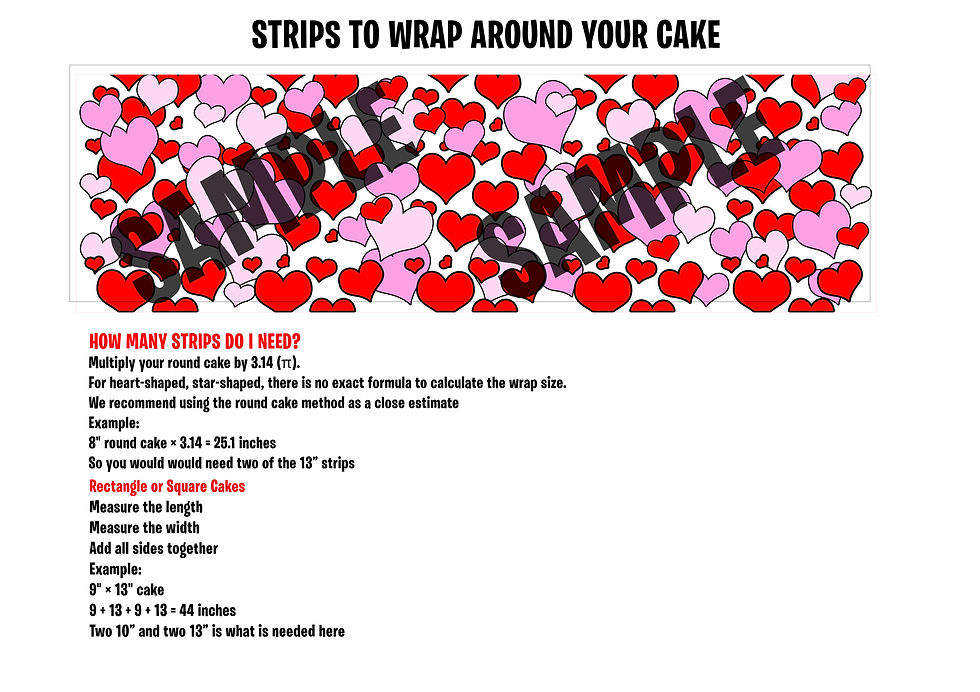 Thumbnail: Red and pink heart pattern. Cake wraps, toppers cupcake or c