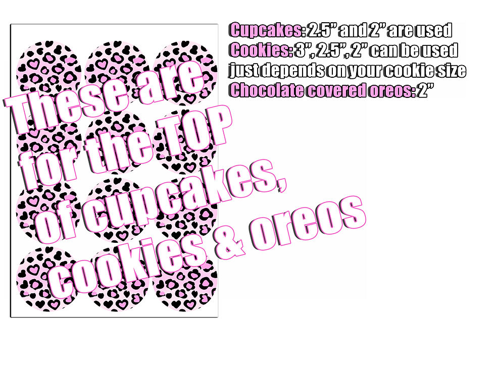 Thumbnail: Pink Leopard / cheetah pattern. Cake wraps, toppers cupcake or cookie