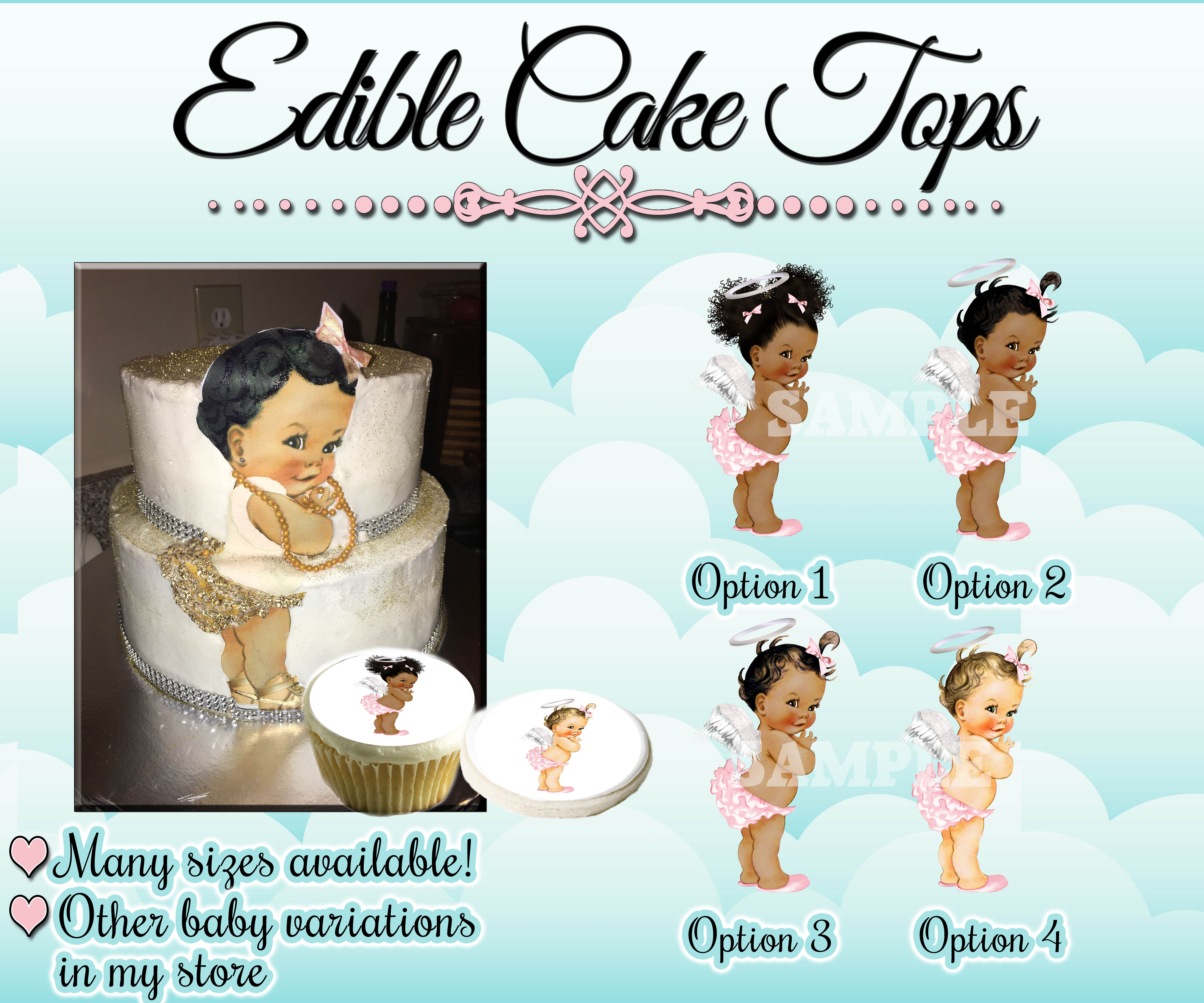 Vintage pink angel baby girl with wings and halo