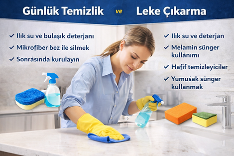 corian tezgah günlük temizlik uygulaması