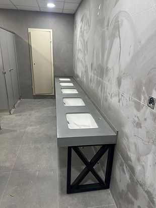 corian ıslak hacim wc tezgah uygulaması