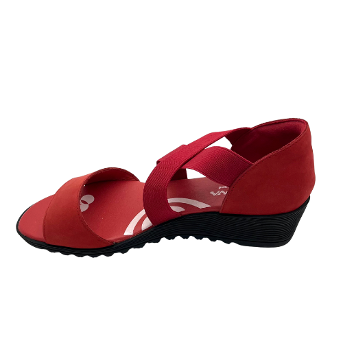 Thumbnail: VIA NOVA Red Wedge Sandal, rubber, elastic, stretch
