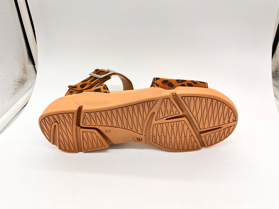 Thumbnail: Thyme and Co (Thyme&Co), leopard print, sandal, comfort, leather, cushioned footbed, adjustable