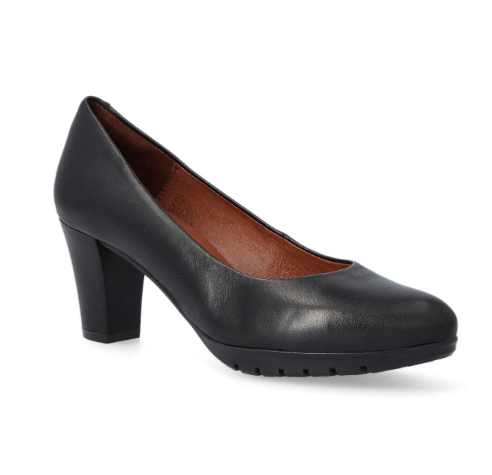 Comfort Black Leather High Heel