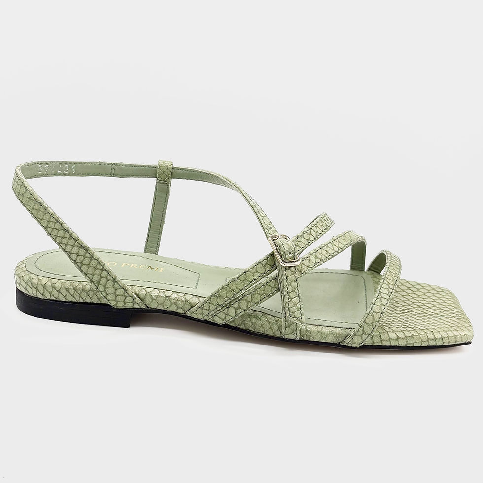 Bruno Premi Papua Green Sandal, leather, flat, elegant