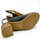Thumbnail: Thyme and Co. Peep Toe Black Leather Slingback