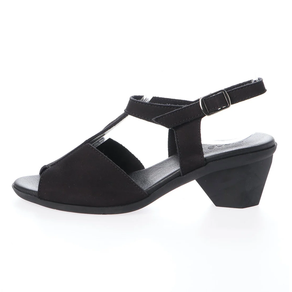 arche black suede heel enowel