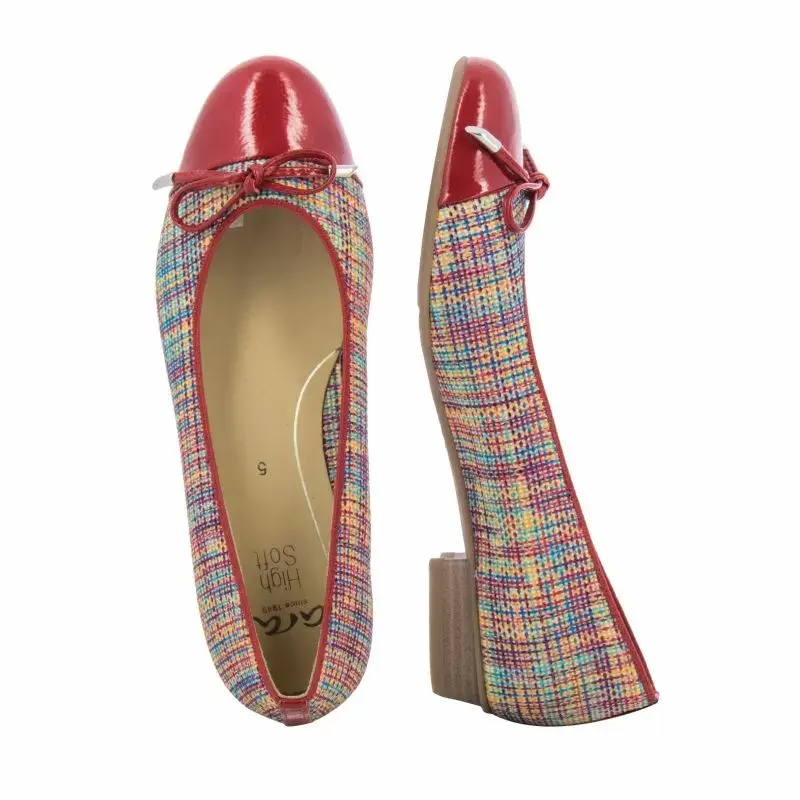 Thumbnail: ara ballet flat red patterned, tweed