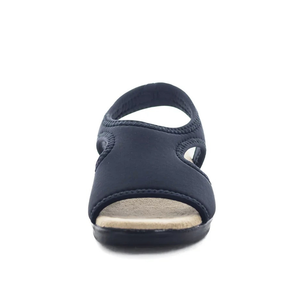 Thumbnail: Euroflex Sicily Black Stretch Sandal front view