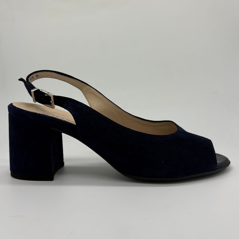 PK Folina navy Suede Heel, Peter Kaiser, block heel, open toe, sling back buckle, wide fit