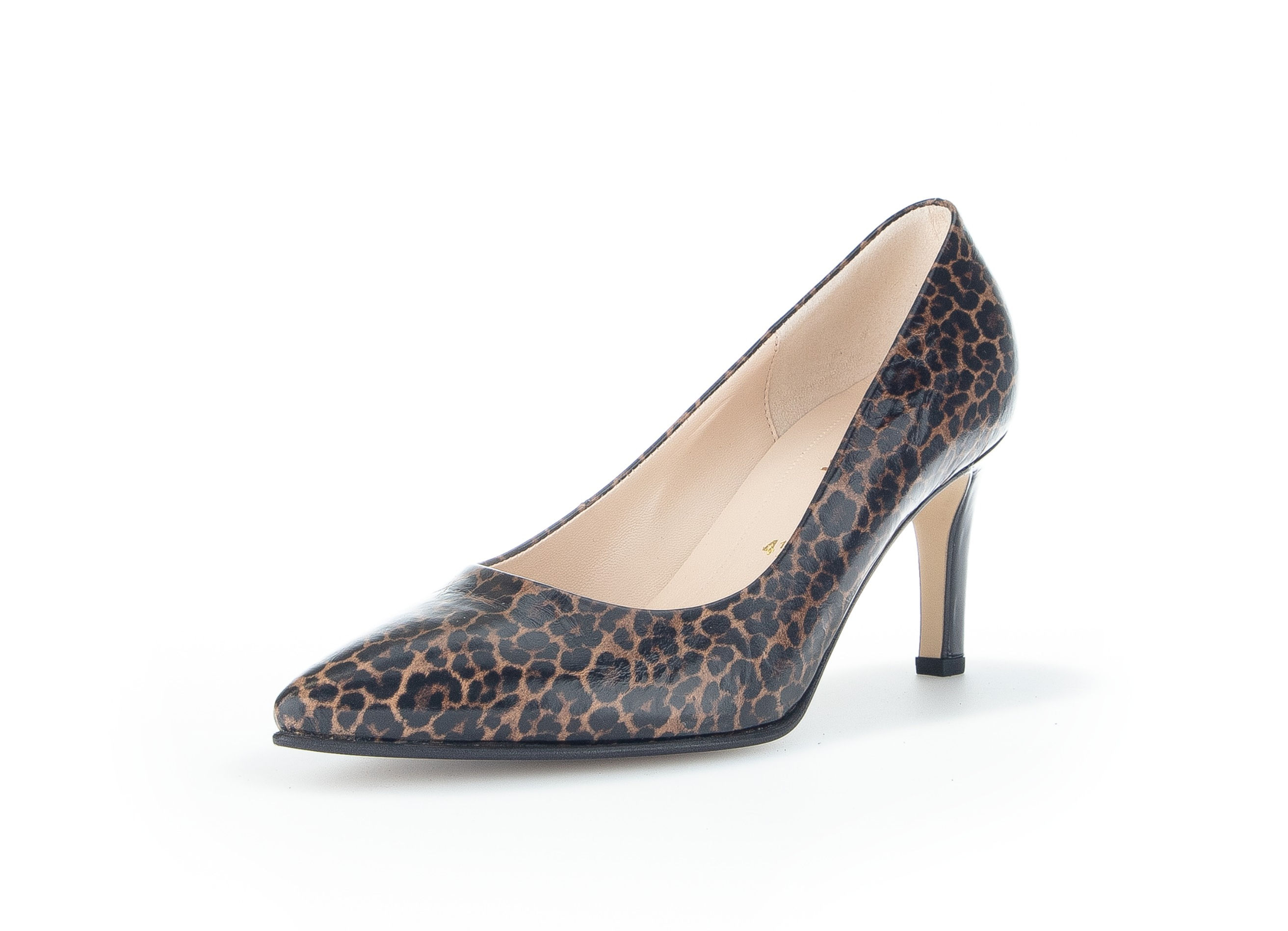 gabor Animal Print High Heel Shoe, leather, leopard, pointed toe