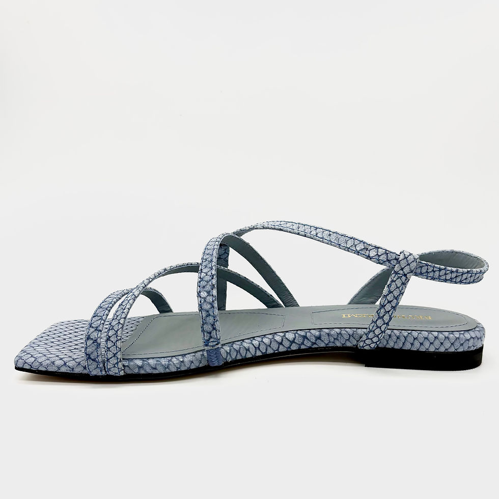 Thumbnail: Bruno Premi Papua blue Sandal, leather, flat, elegant