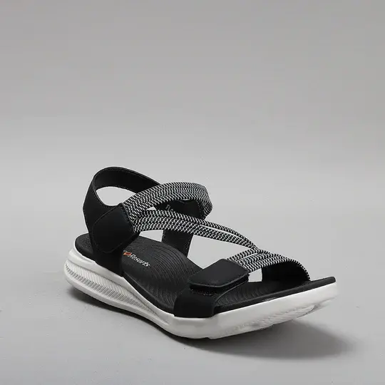 CC RESORTS, Florrie Black Sandal, Arch support, Velcro