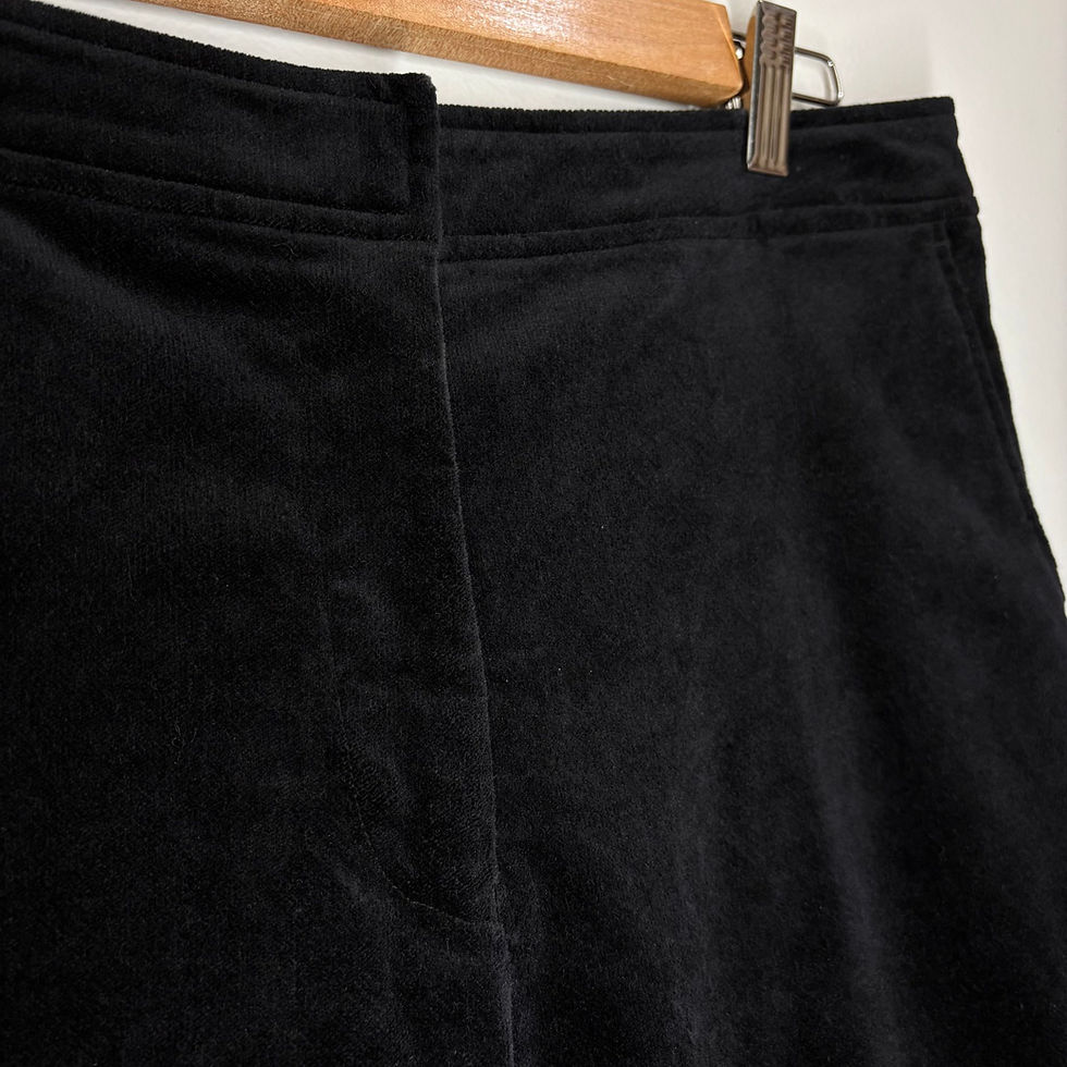 Thumbnail: Close up black velvet pants