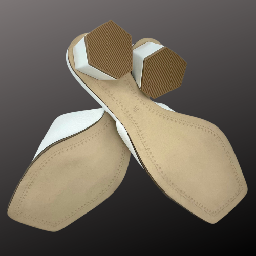 Thumbnail: BRUNO PREMI Savannah White Mule, leather, heel, slide