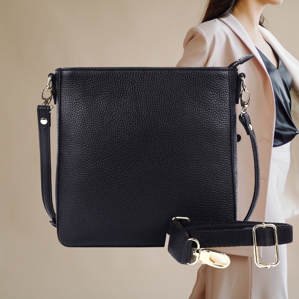 Darwin Black Cross Body, rugged hide, black bag, leather