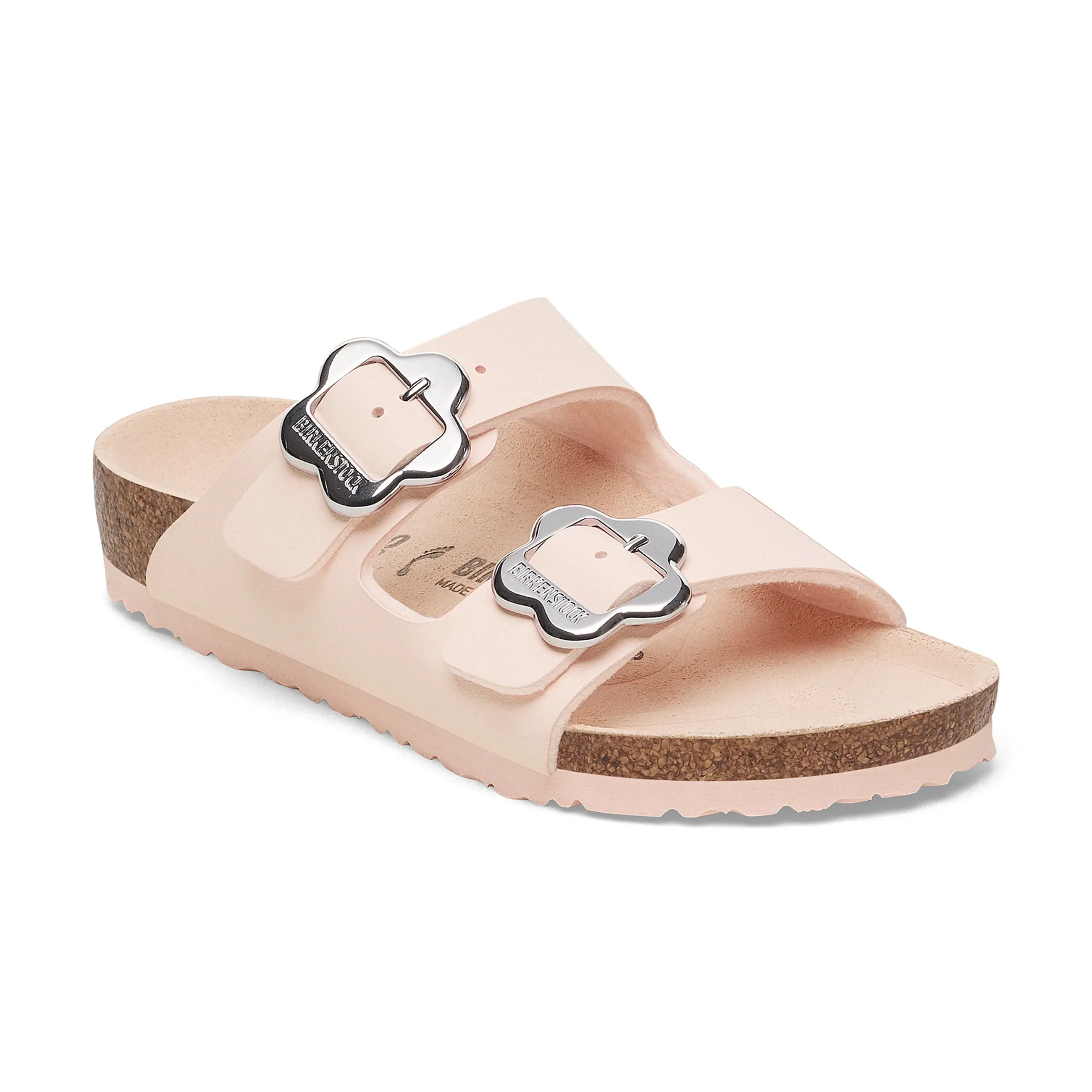 Birkenstock Arizona Kids Flower Buckle Light Rose Birko-Flor, pink, comfort, arch support, blush, leather