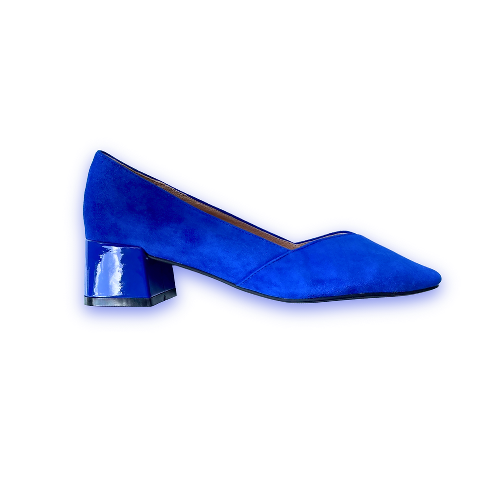 Cobalt Blue Court Shoes Suede