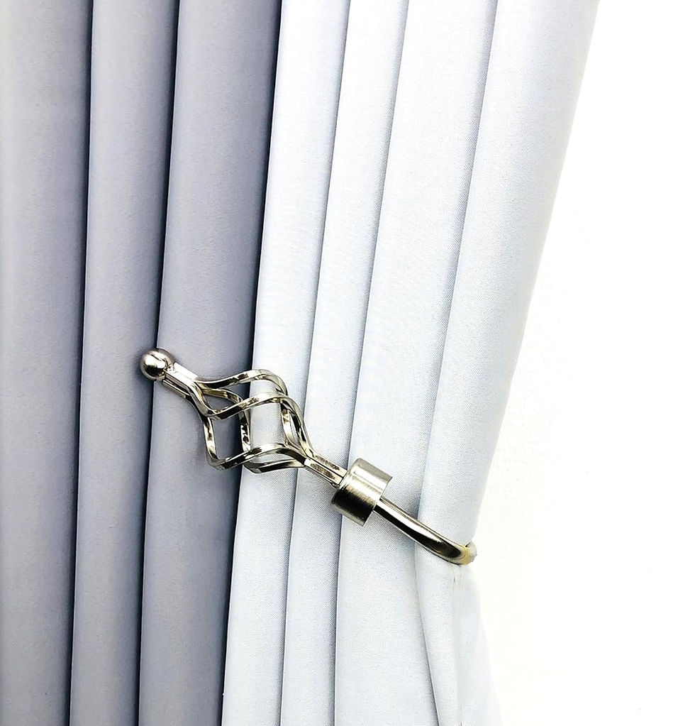 Thumbnail: Cartela Curtain Holdbacks, 2 pcs Curtains Holder Wall Mounted Drapery Ti