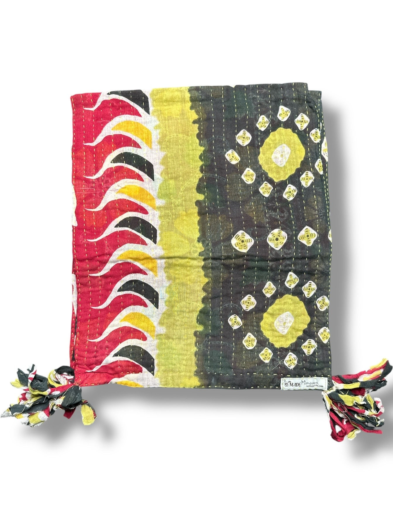 Kantha Sari Tassel Table Runner