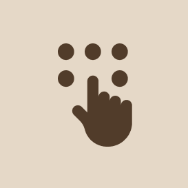 Hand icon entering a secure keypad code