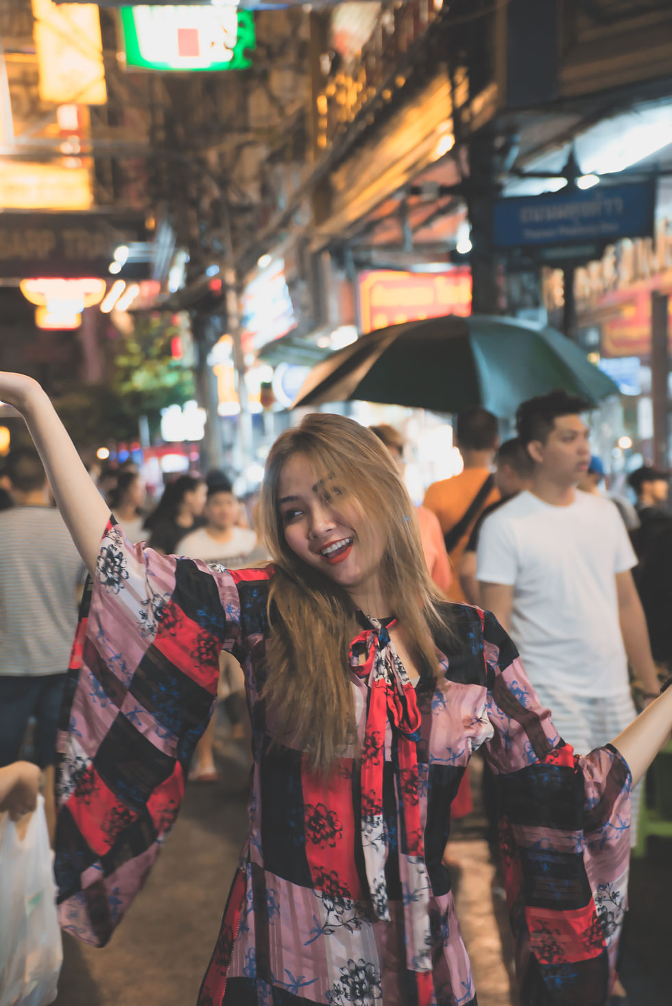 Cute Girl On Bangkok Chinatown