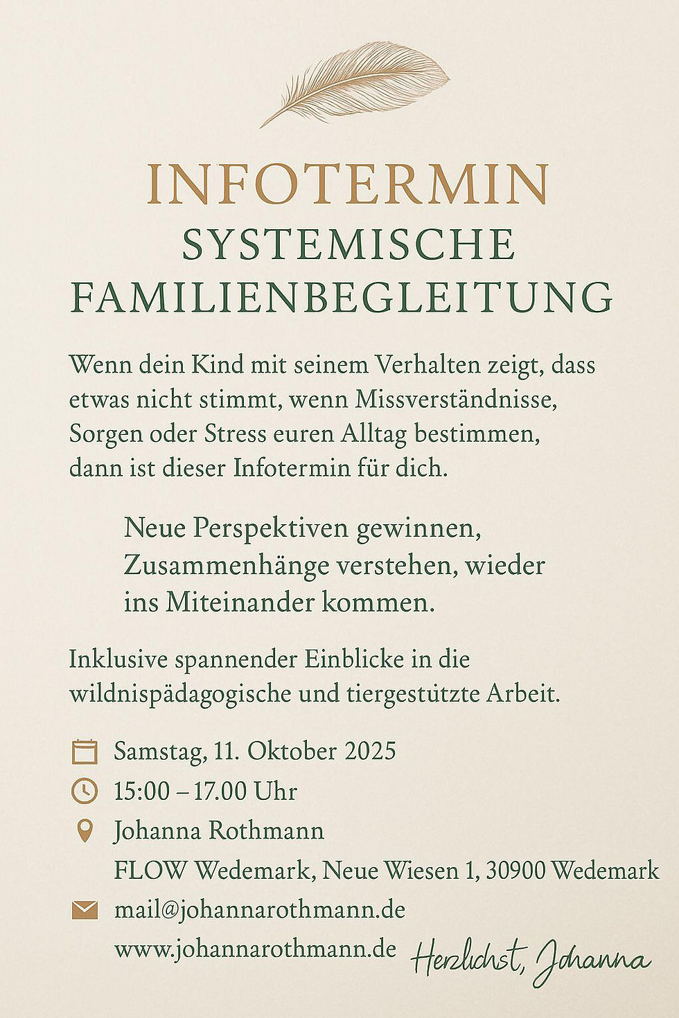 Info Veranstaltung Familien-Begleitung mit Johanna Rothmann