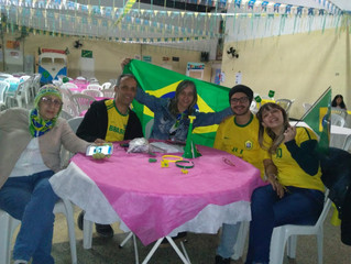 Apesar do resultado, o jogo da seleção brasileira no nosso salão foi muito animado!!!