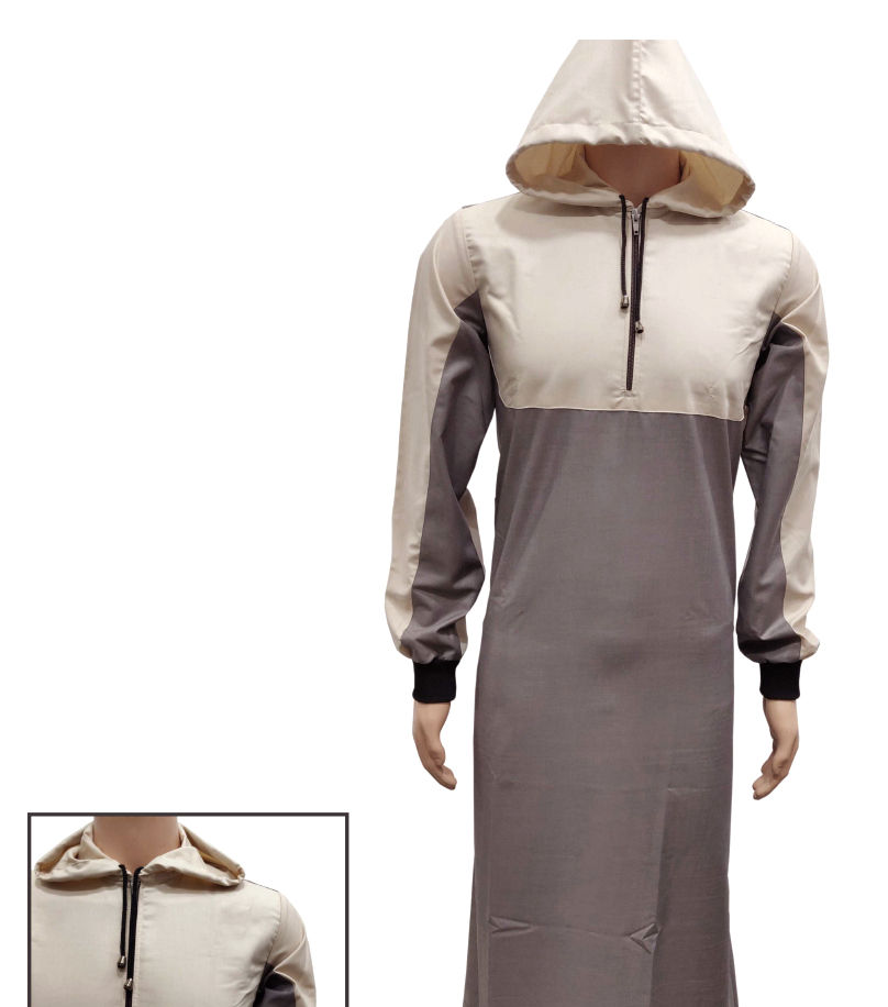 Jubba/Thobe with Attached Hoodie for Men & Boys