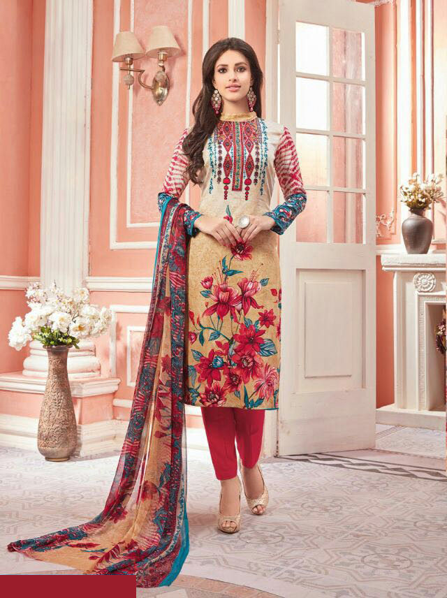 Mustard Floral Kurta Set with Dupatta