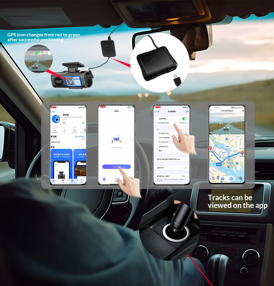 Thumbnail: 4K Dash Cam WiFi With Rear Camera