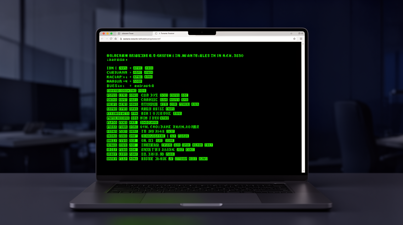 Jubilant browser-based IBM i 5250 terminal emulator session