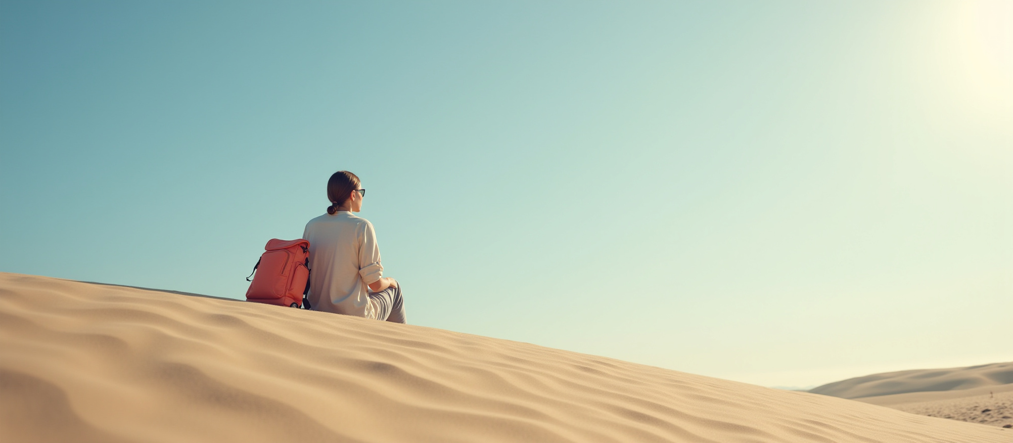 Traveler enjoying the view, travel blog