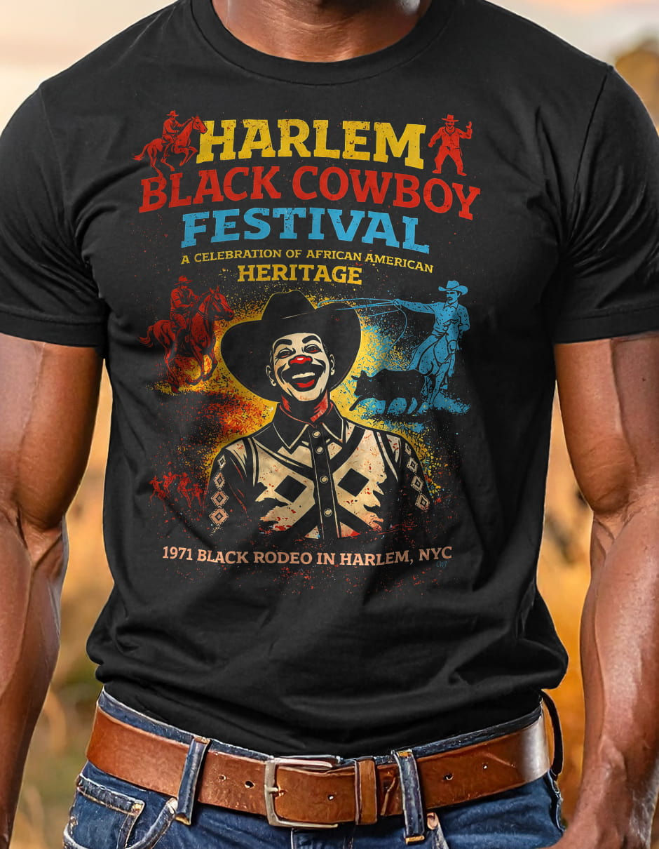 Thumbnail: Clowin Ain't Easy 2 Rodeo Tee detail showing bold distressed rodeo clown artwork