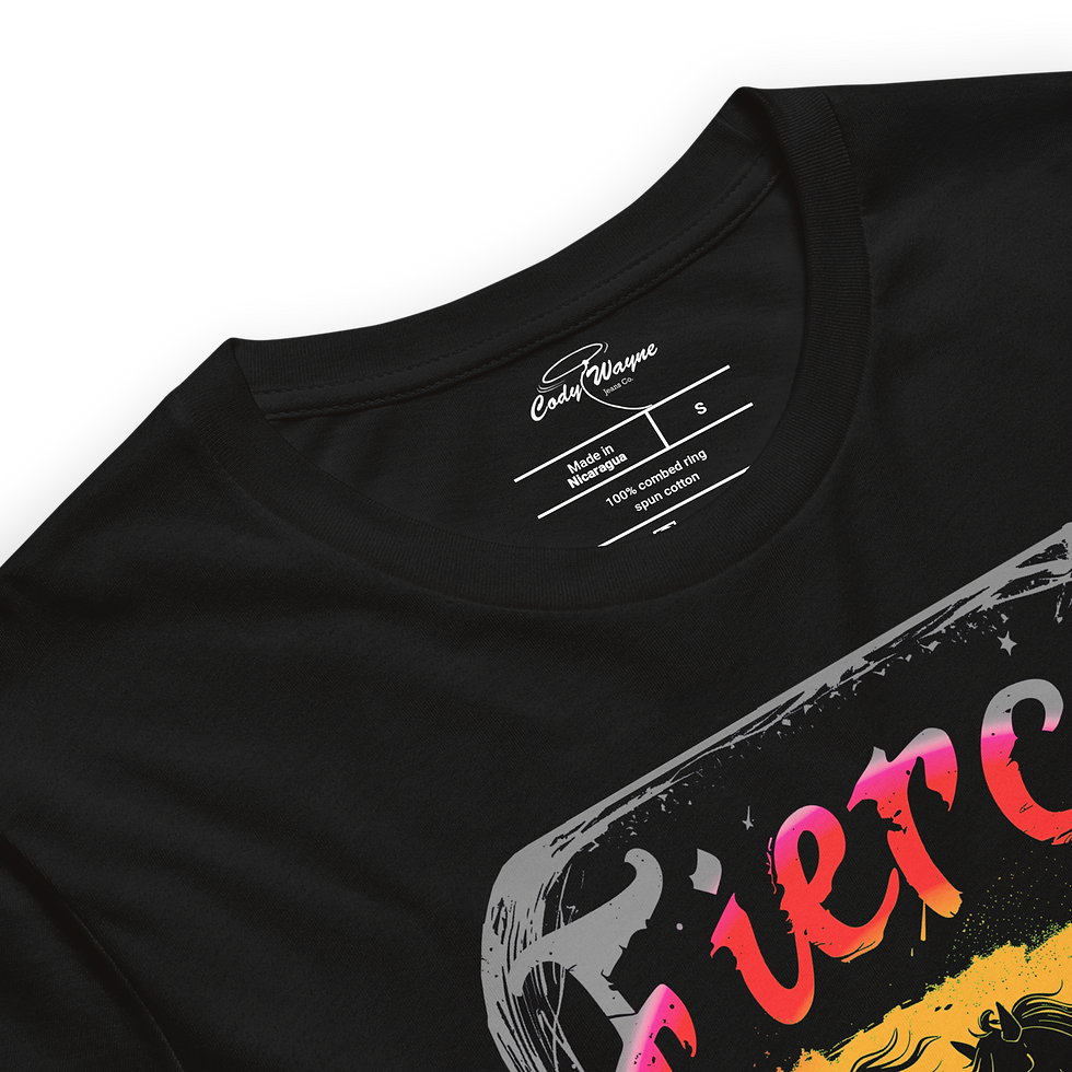 Thumbnail: Fierce & Free SS Tee — Black Western Woman Graphic Tee