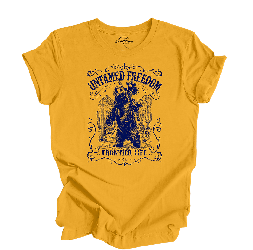 Thumbnail: Untamed Freedom Western Graphic Tee flat lay showing full front graphic design and colorway