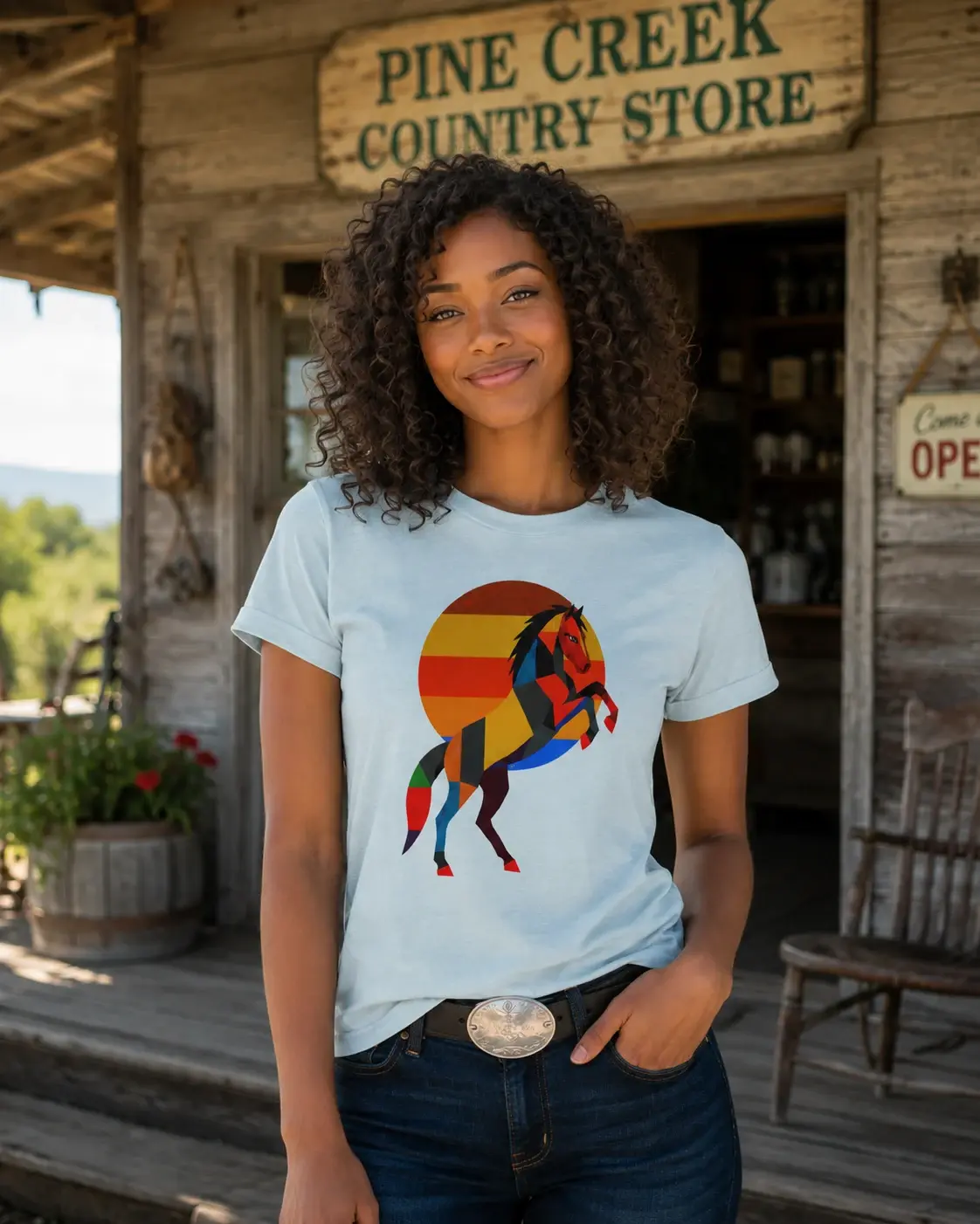 Geometric Horse Tee