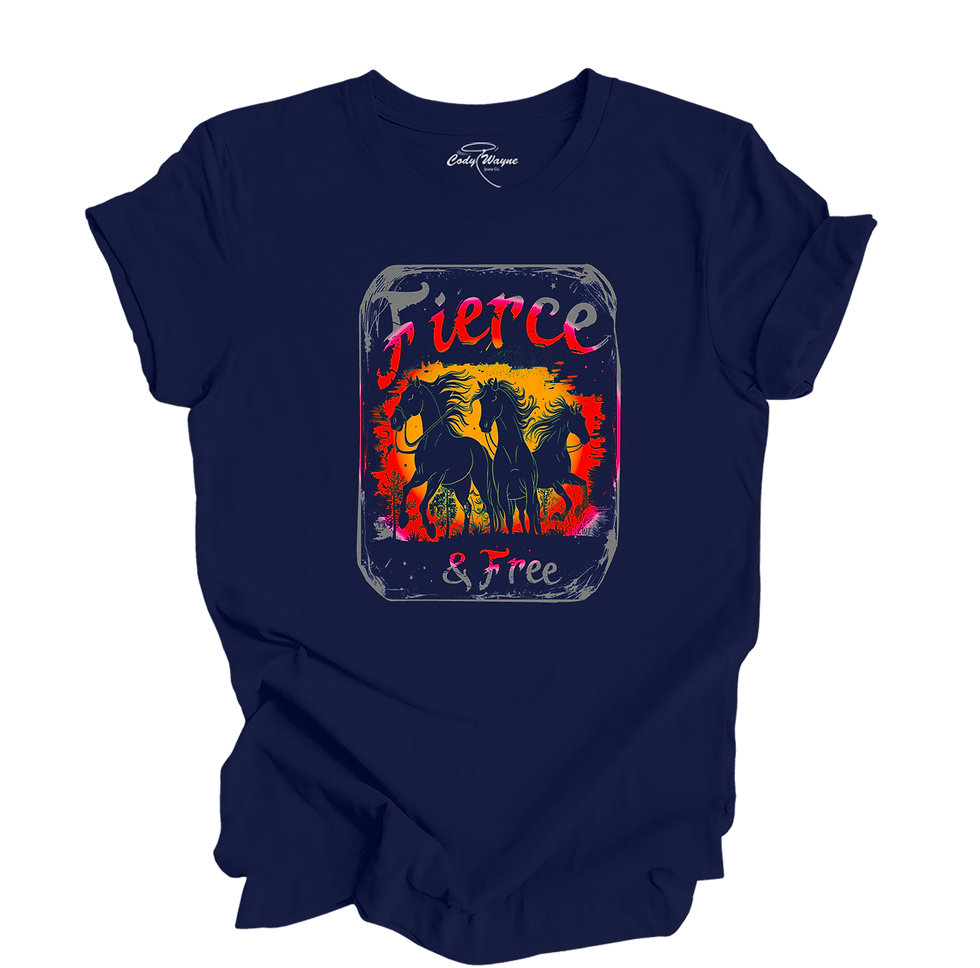 Thumbnail: Fierce & Free SS Tee — Black Western Woman Graphic Tee