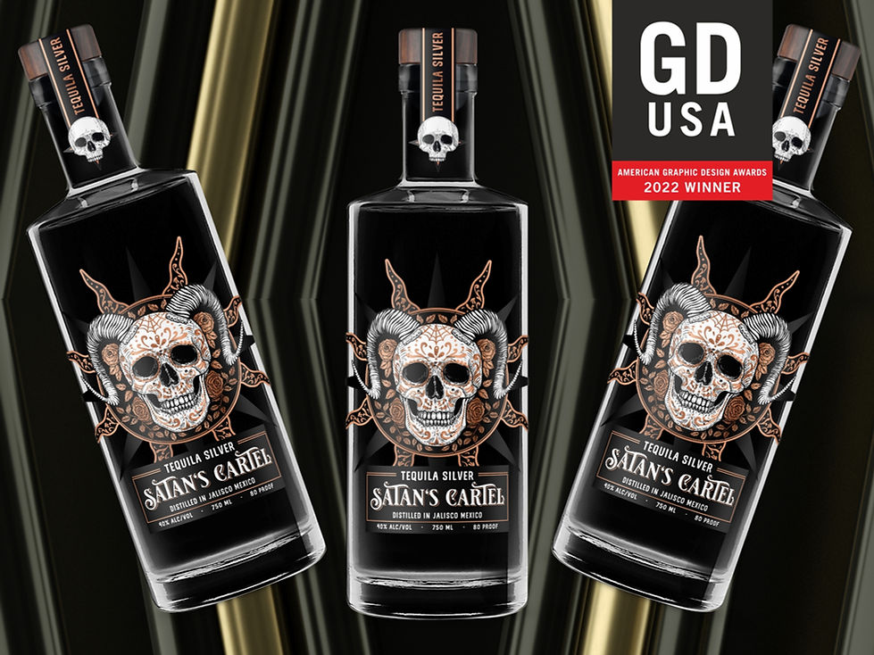 satan's cartel modern tequila label design