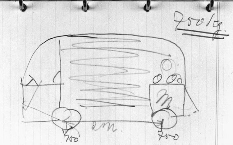 ben pons sketch of the VW transporter