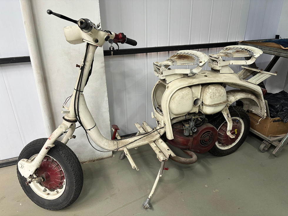 photo of a stripped down lambretta scooter