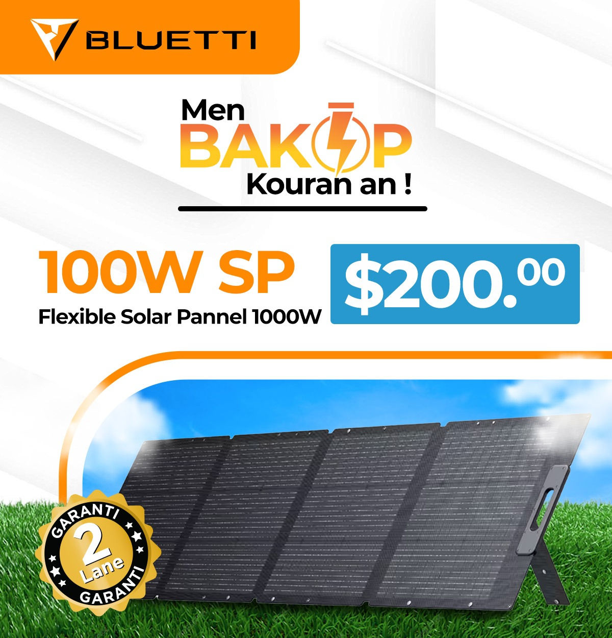BLUETTI Flexible 100W Solar Pannel