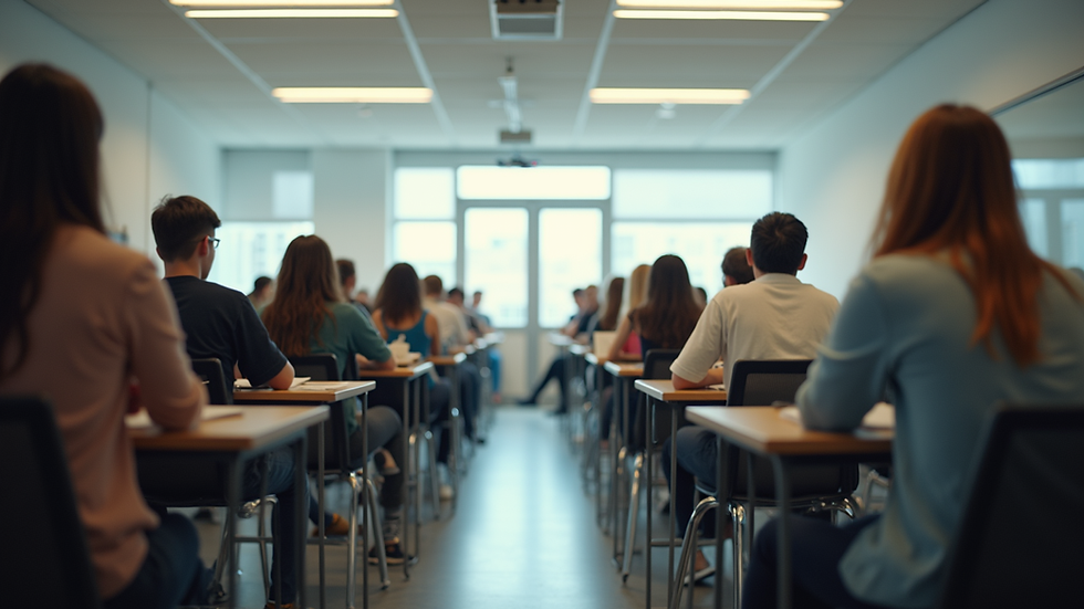 Eye-level view of a classroom filled with engaged students participating in a group activity