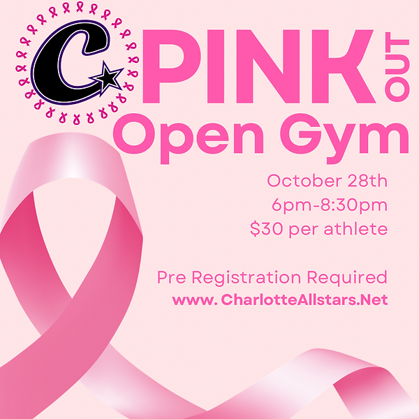 Pink Out Open Gym Charlotte Allstars Gymnastics and Cheerleading