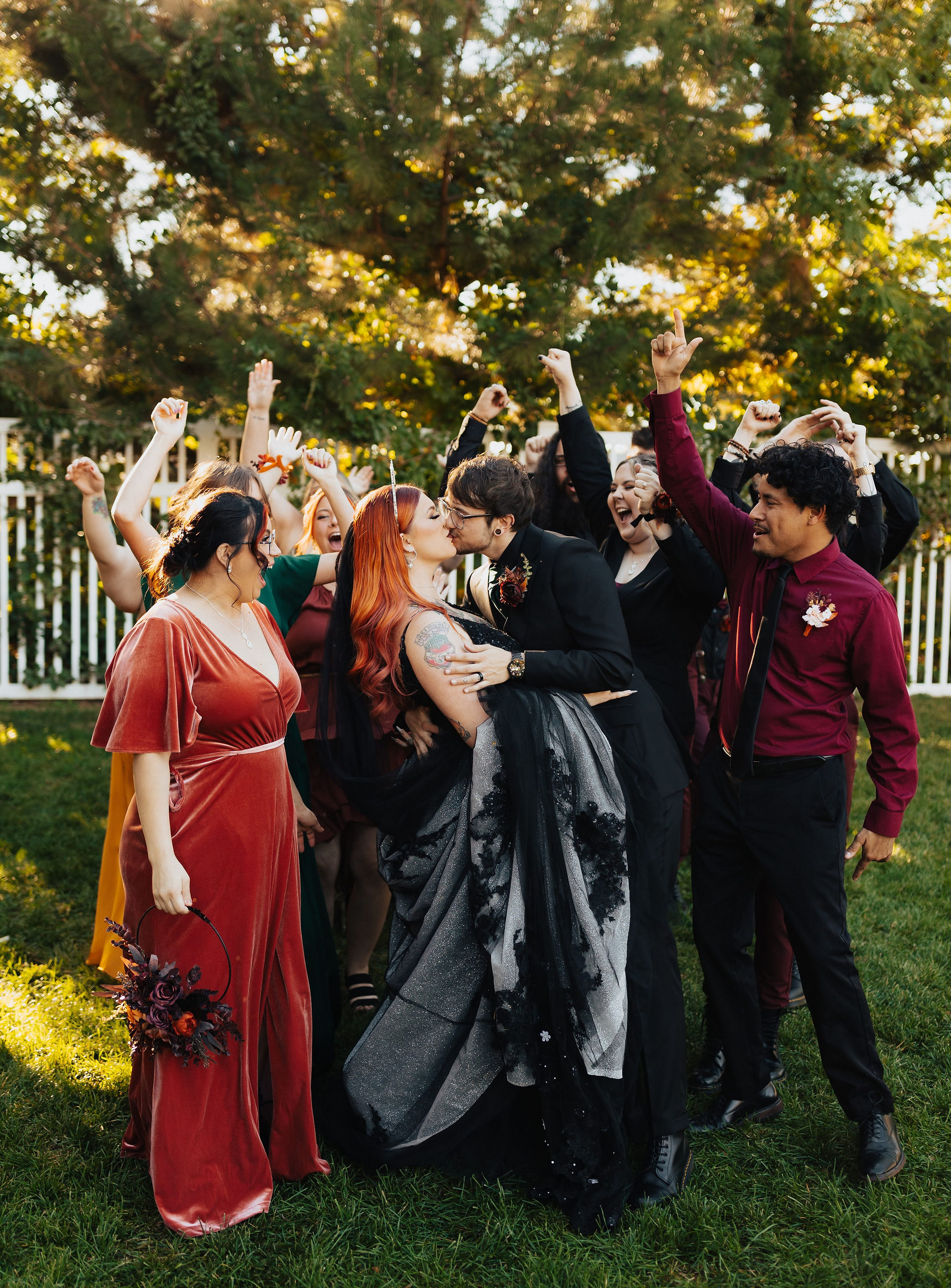 Wedding Party celebrating 