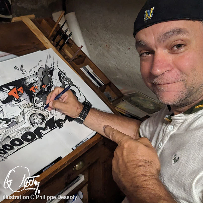 Miniature : Illustration à l'encre Goldorak avec Philippe Dessoly