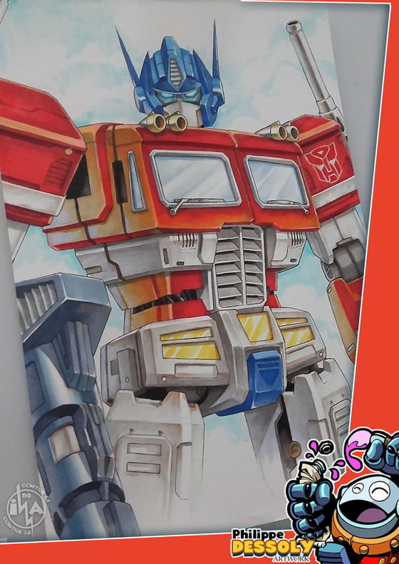 Optimus Prime, réalisé aux markers à alcool format 42x29.7 cm, papier 200gr